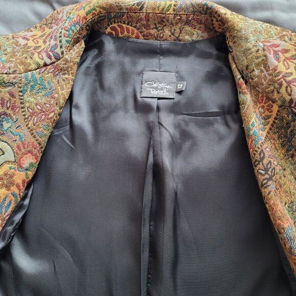 Christina Rotelli Tapestry Brocade Long Coat – Size 12 - Picture 7 of 12